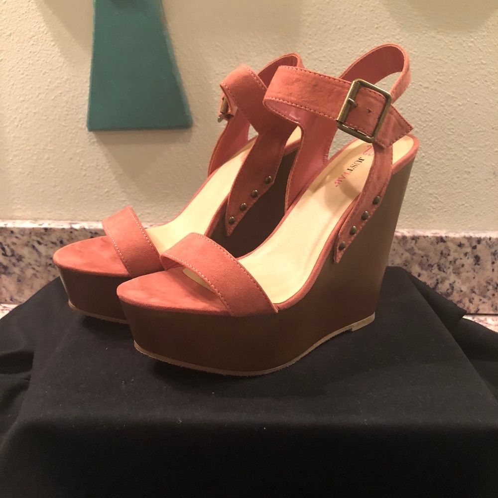 JustFab Coral Wedges